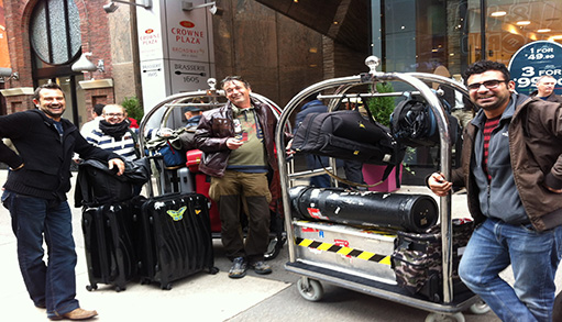 PR Video Produktion zum Flagship Store Opening New York ah-tv crew mit komplettem Equiment Gepäck